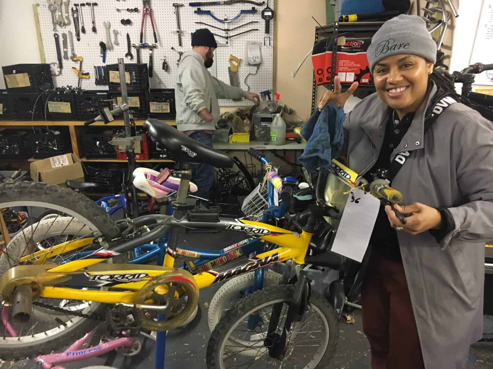 Allyson McCalla in the Bike Garage