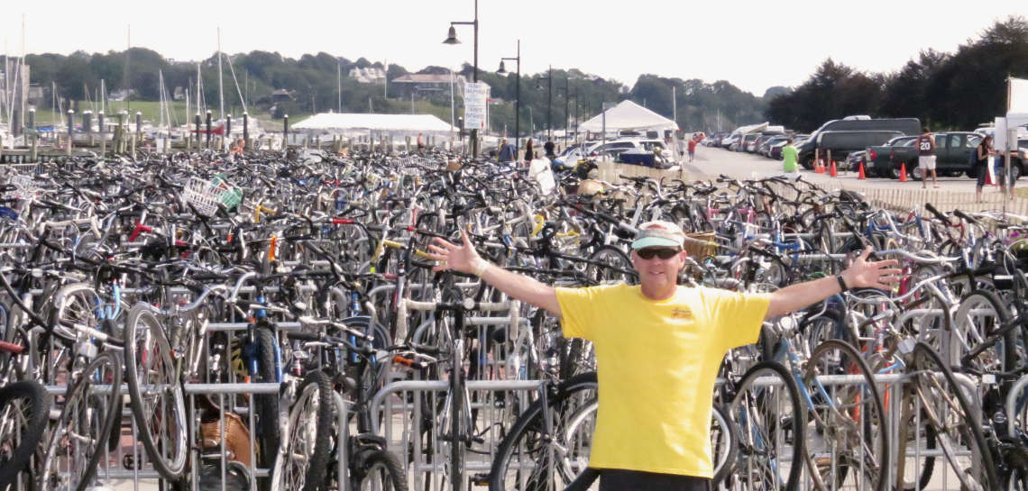 Lots of bikes at Newport Folk Fest