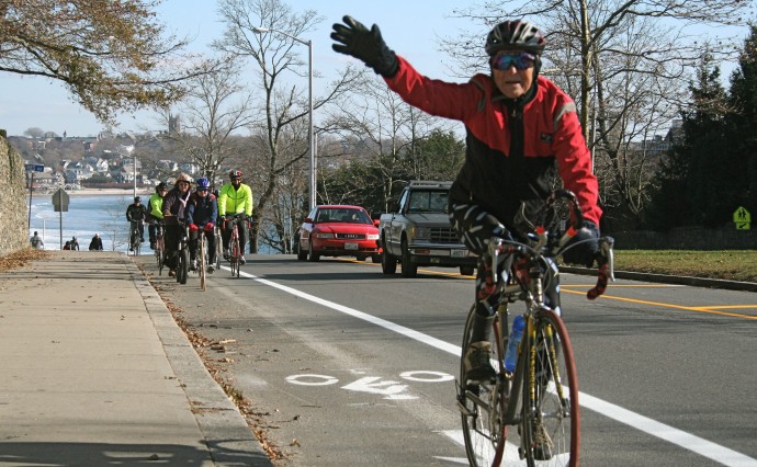 Bike lane wave