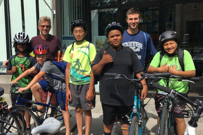 Group of kids at Bike Newport