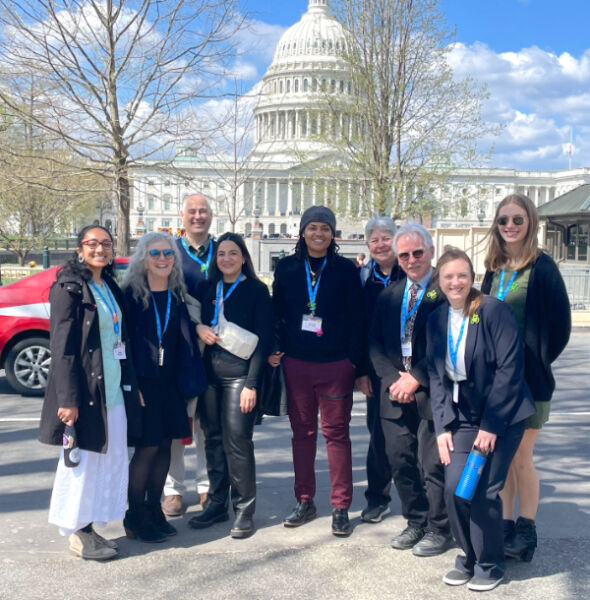 Bike Newport’s staff standing before the US Capitol building