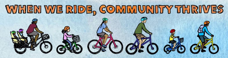 Family biking in Newport Rhode Island promoting community, bike safety, and outdoor recreation for all ages.