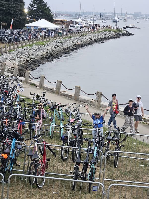 Bike parking lot at Newport Folk Festival