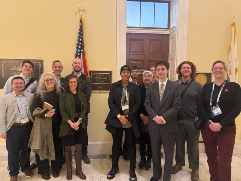 Group photo of diverse cycling advocates at the National Bike Summit 2026, emphasizing inclusion and community engagement in cycling advocacy.