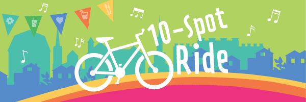 Small poster graphic for the Bike Newport 10-Spot Ride